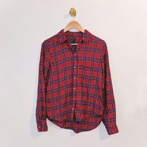 Abercrombie & Fitch Red Plaid Flannel Shirt Sz Med